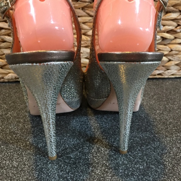 Jimmy Choo Silver “Nova” Peep Toe Heels - Picture 4 of 16